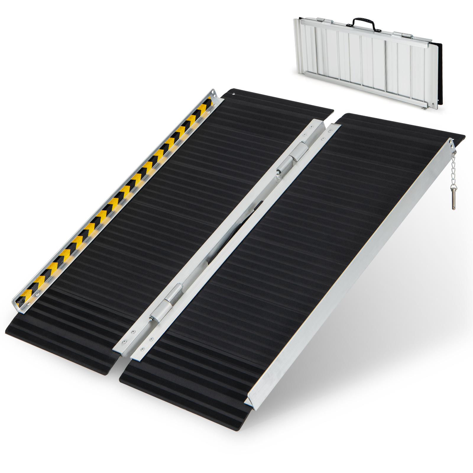 

Homasis Portable Aluminum Wheelchair Ramp 3ft W/ Transition Plate & Non-slip Surface