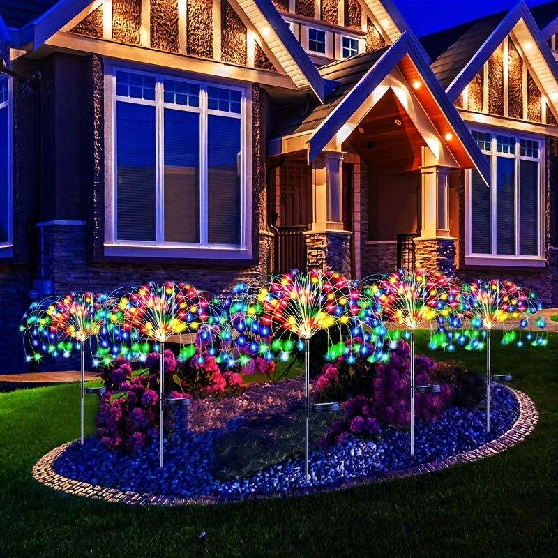 

1pc Solar Fireworks Light, Brighten Up Your Home With Led Solar Fireworks Lights, 8 Modes, Waterproof, 60/200 Leds
