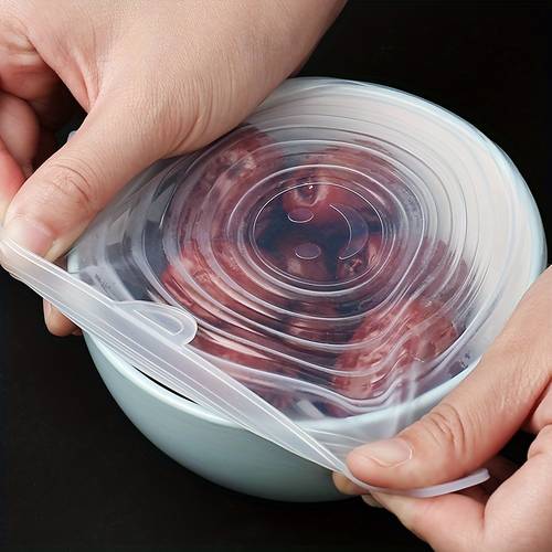 12 18pcs stretchable silicone bowl lid refrigerator microwave sealable plastic packaging kitchen food vegetable and fruit preservation accessories