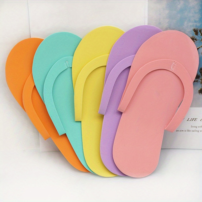 

24pcs12 Pairs Of Disposable Manicure Slippers, Foam Eva Car Line Slippers, Manicure Tools For Hotel, Home And Travel, Thin Flip Flops, Random Colors