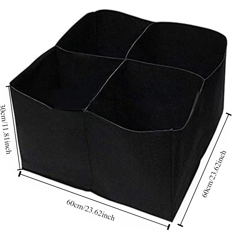 Image of 1 Pack, Four-panel Garden Bed, Plant Grow Bags, 2x2ft Breathable Planter Raised Beds For Growing Vegetables Potatoes Flowers, Rectangle Planting Container For Outdoor Indoor Gardening
