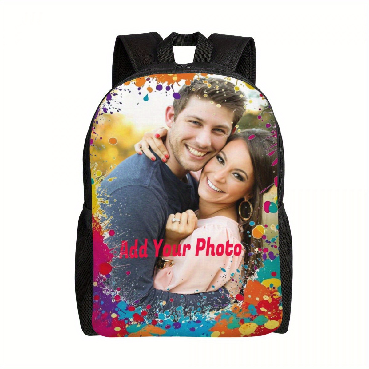 

Add Your Photo On Colored Spray Paint, Custom Lightweight Bookbag Schoolbag For Teenager, Personality Casual Backpack For Men Women, College & Daily