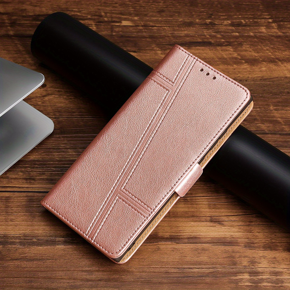 Magnetische Leder Handyhülle Magnetische Leder-Hülle Als Flip-Geldbörse Fürs Handy – Mit Ständer & Kartenfächern Wallet Magsafe