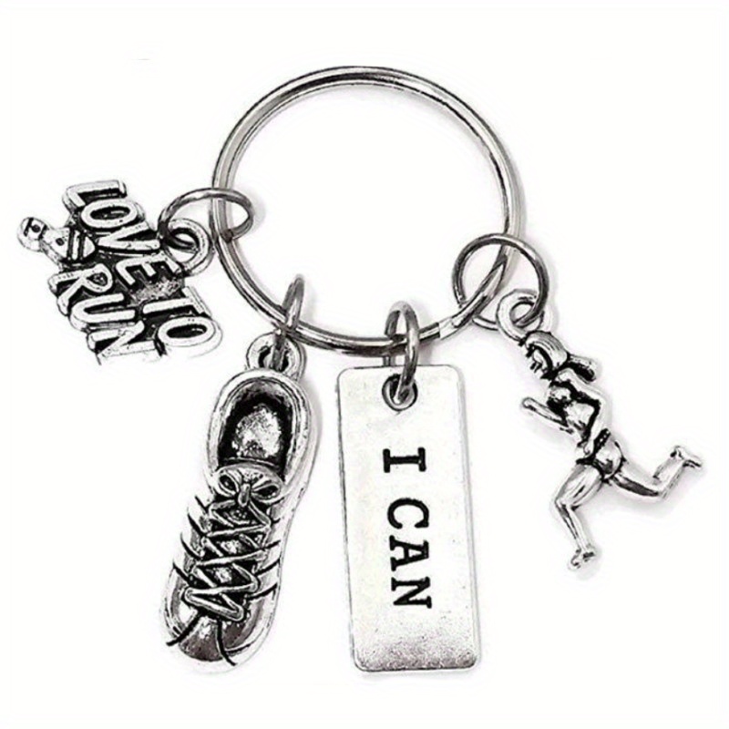 I Keychains, Running Keychains, I Can Keychains Sports Shoes Keychains, Friend Gift Keychains