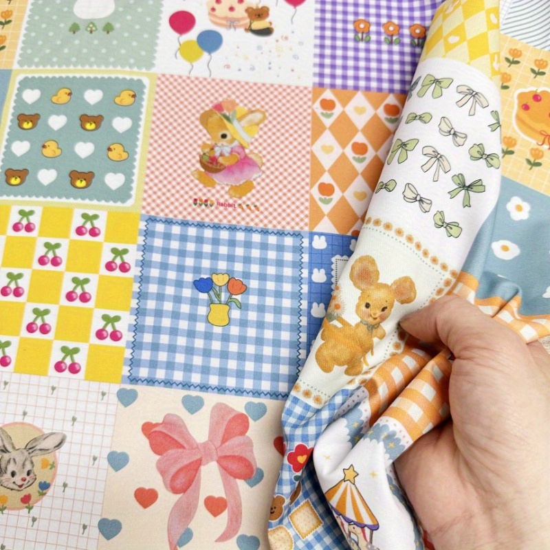 

1pc Cartoon Print Patchwork Fabric - Diy Sewing Craft Supplies For Quilting & Crafting, Craftfabrics