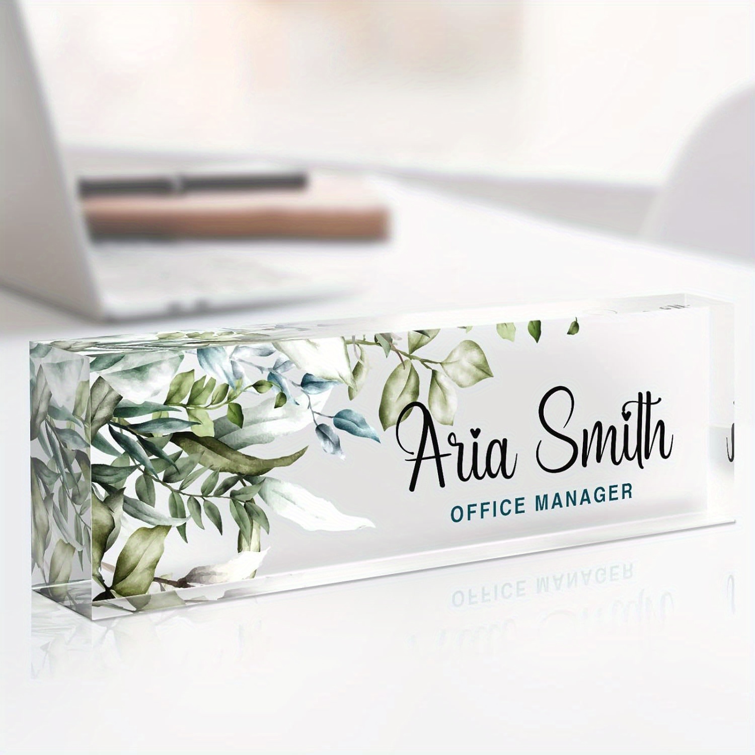 

Personalized Acrylic Desk Name Plate: Hd Printing, 3d Effects, Smooth - Office Decor