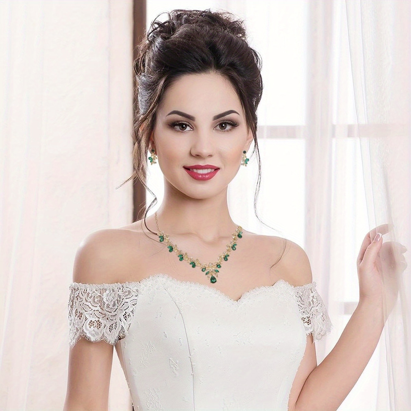 Collares Aretes Para Vestido De Novia Strapless Piezas Collar Oro