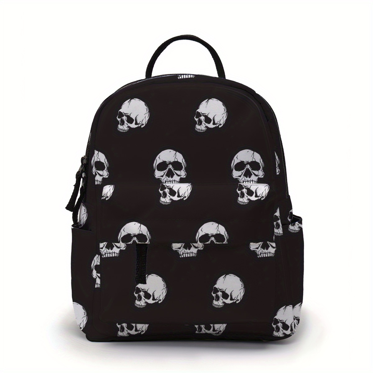 

Halloween Gothic Style Women's Polyester Mini Backpack, Skull Pattern Fashion School Bag, Multi-functional Travel Backpack