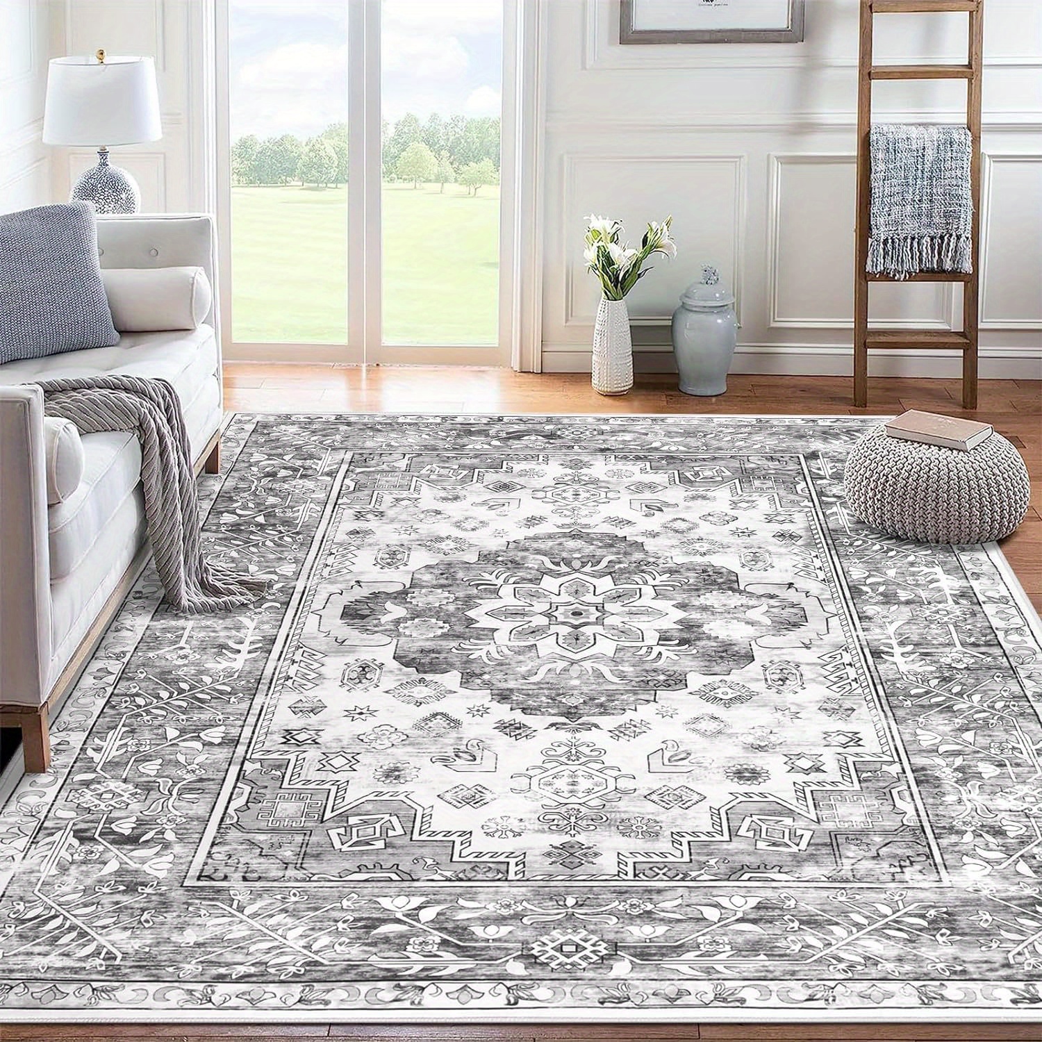 

Area Rug Washable Rugs For Living Room Vintage Non Slip Area Rug Throw Rugs Carpet For Bedroom Dining Room Dorm