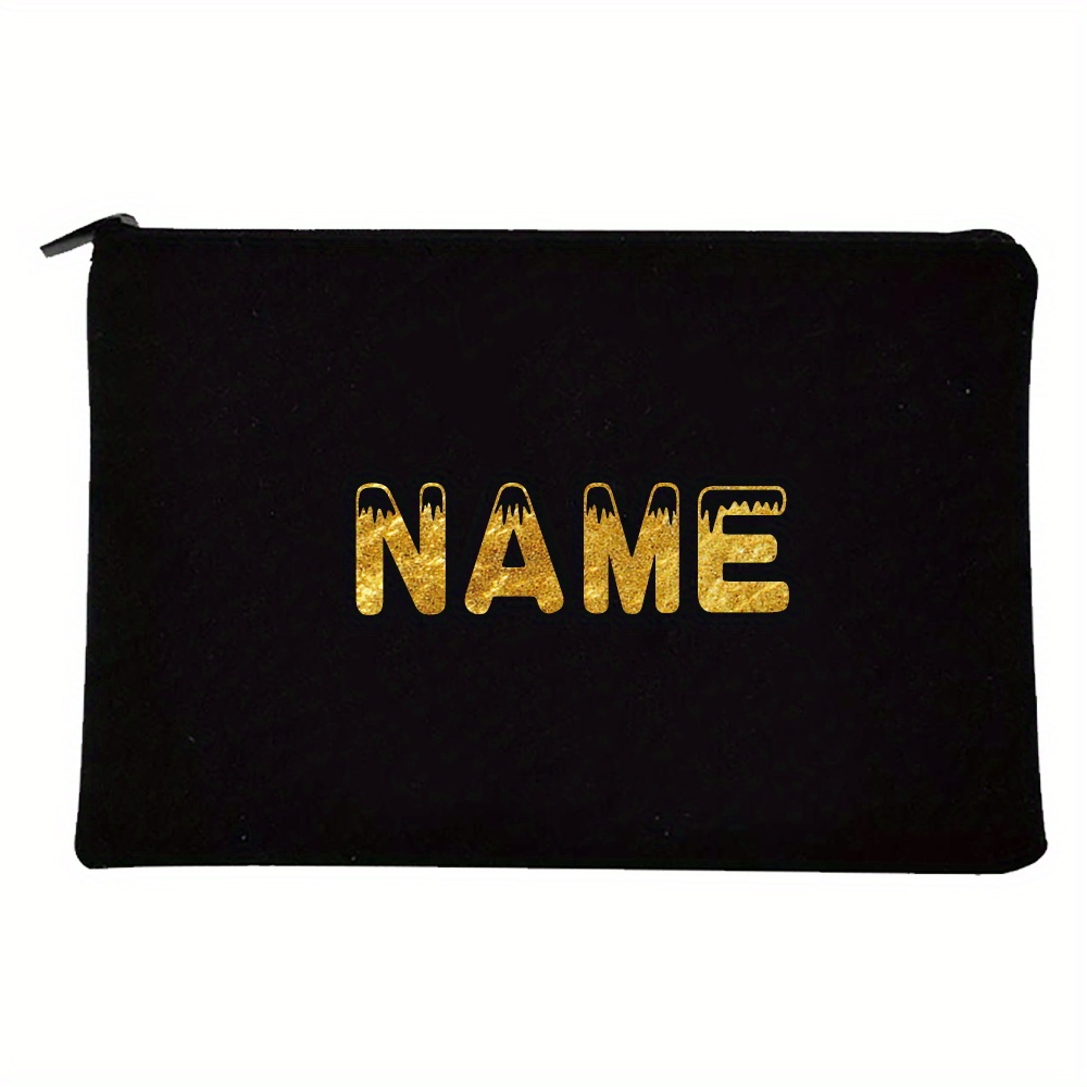 TEMU 1pc Custom Name Makeup Bag Women Teacher Bridesmaid Gift Handbag Travel Storage Organizer Cosmetic Bags