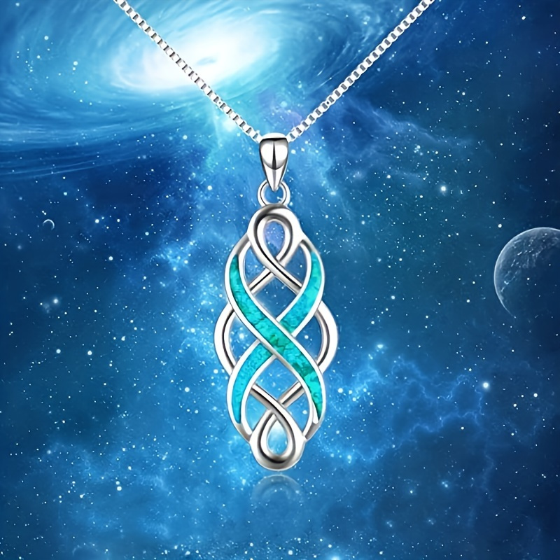 

Opal Pendant Necklace Irish Knot Light Banquet Wedding Party Decoration Pendant Necklace Perfect Gift For