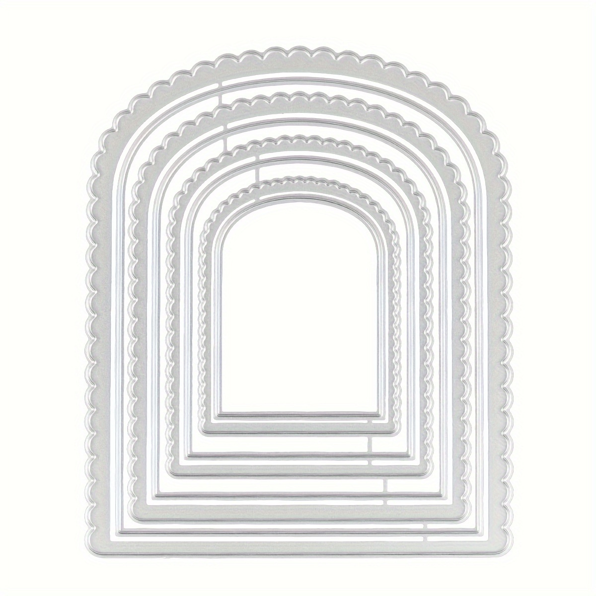 TEMU Arch-shaped Metal Die Cut Stencil For Scrapbooking, Card Making & Photo Album Crafts - Embossing Template With Decorative Border, Diy Craft