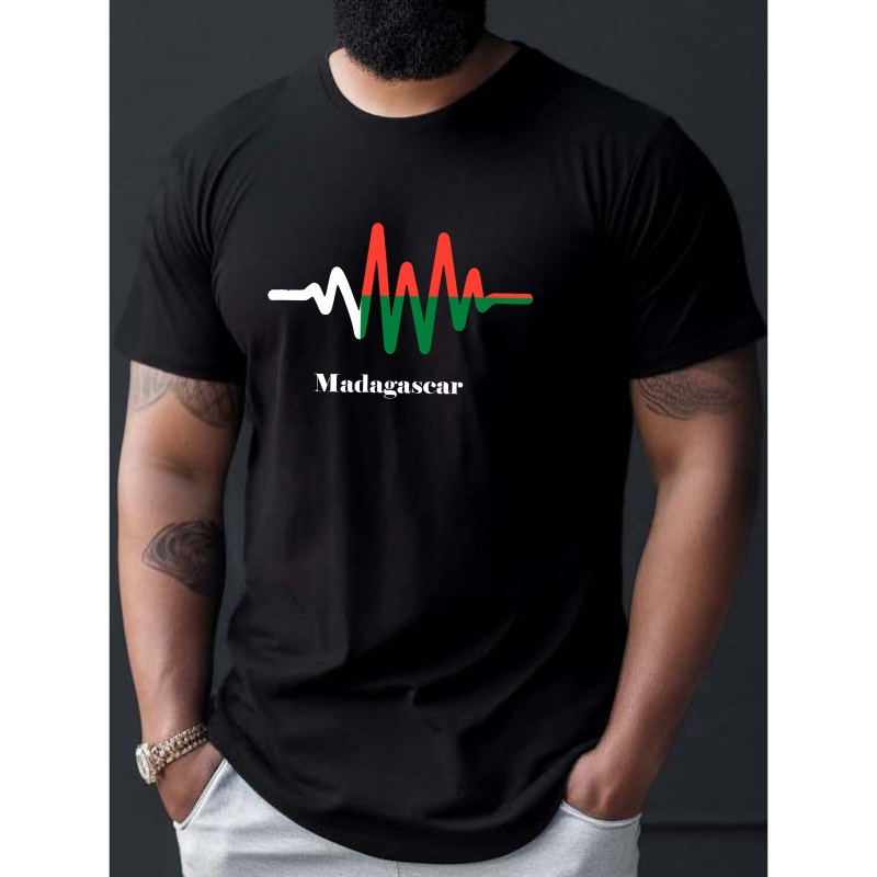 

T-shirt imprimé avec le drapeau de Madagascar, T-shirts pour hommes, T-shirt décontracté à manches courtes pour l'été