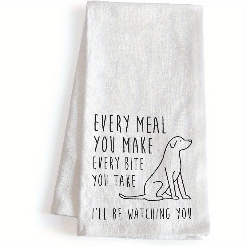 

Woven Polyester Blend Kitchen Towels - Contemporary Dish Cloths With Animal Theme, Super Soft, Machine Washable, Oblong Tea Towels With Humorous Saying - 18x26 Inches - Ideal Housewarming Gift