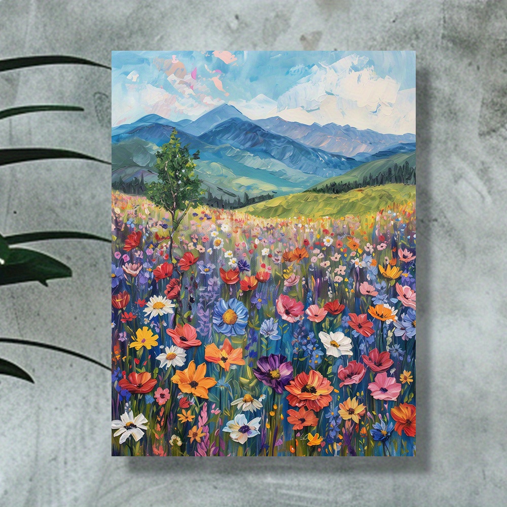 Картина На Диво Поле С Цветя, Платно За Стена, Без Рамка, 30.48x40.64 ...