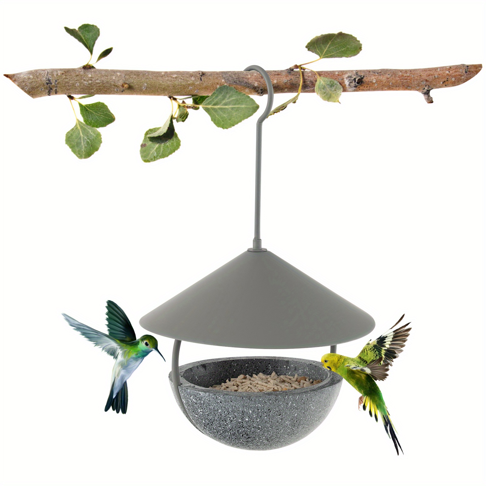

Lifezeal Metal Bird Feeder Bath For Outdoors Hanging W/ Resin Dome & Water Bowl