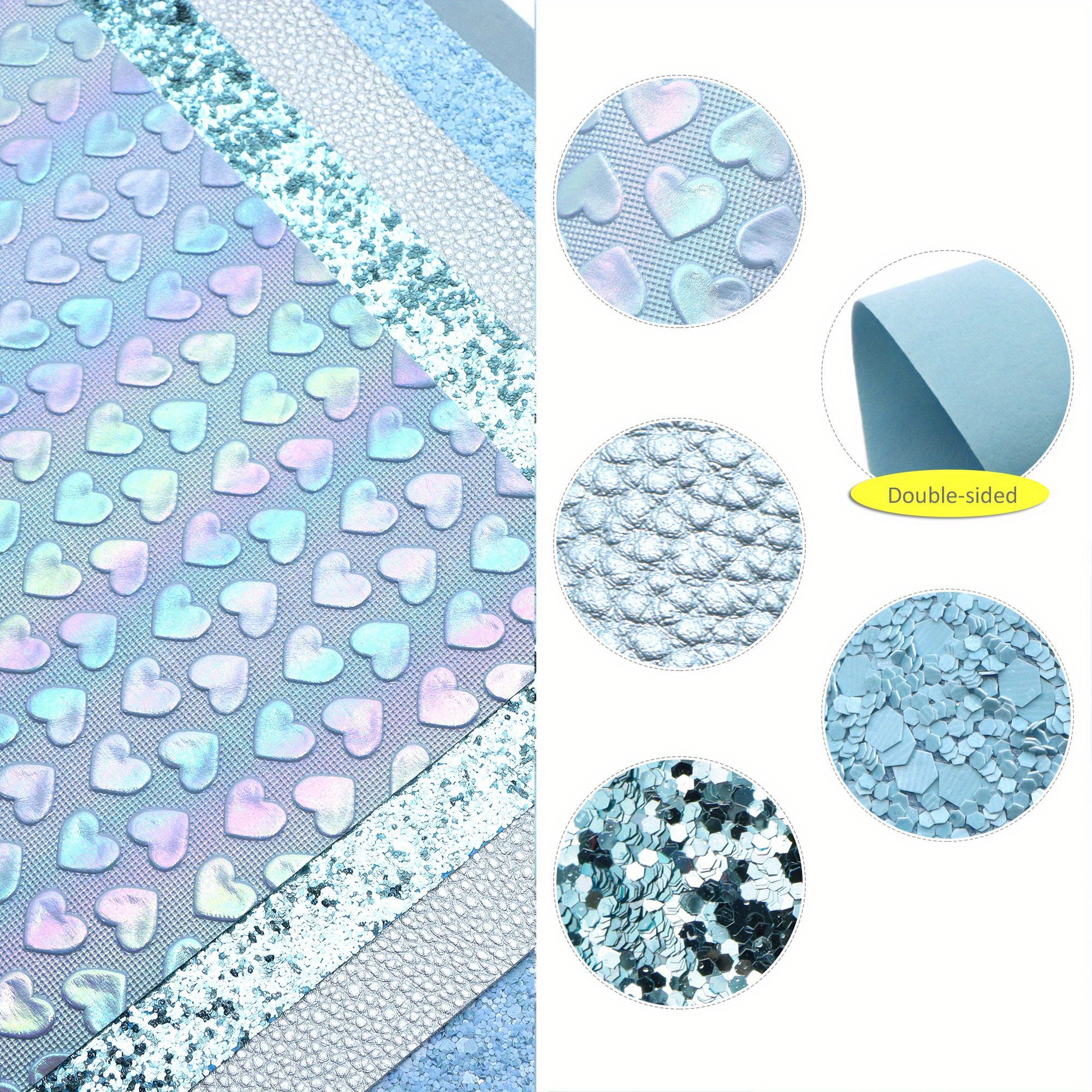 TEMU 5pcs/set Heart Love Valentine's Day Faux Synthetic Leather 7.7*12.9inch Fabric Sheets For Diy Bows, Waist Belt, Earrings, Handbag, Phone Case,
