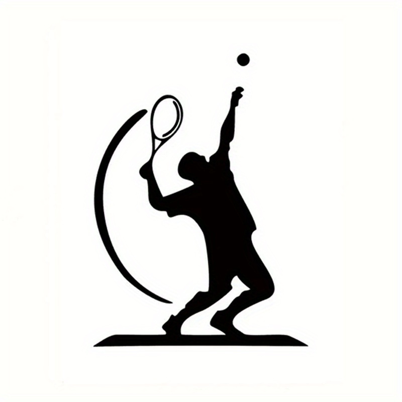 Vinyl Tennis Player Serving Car Decal Sticker For Motorcycle, Vehicle, Toolbox, Guitar, Scooter - Auto Additions By The Hotel Occupation Tennis