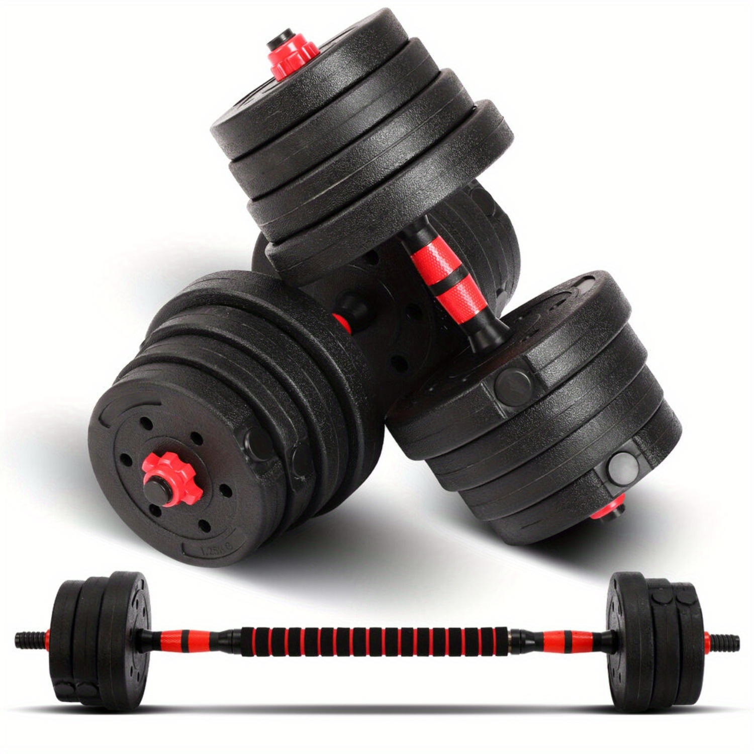 TEMU 30kg Hantelset Short Barbell Long Barbell Set Hantelscheiben Strength Training