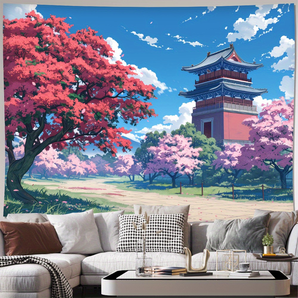 美しい！型絵染『風景画タペストリー』 希少になる 美しい！型絵染『風景画タペストリー』 版画 版画 - 版画