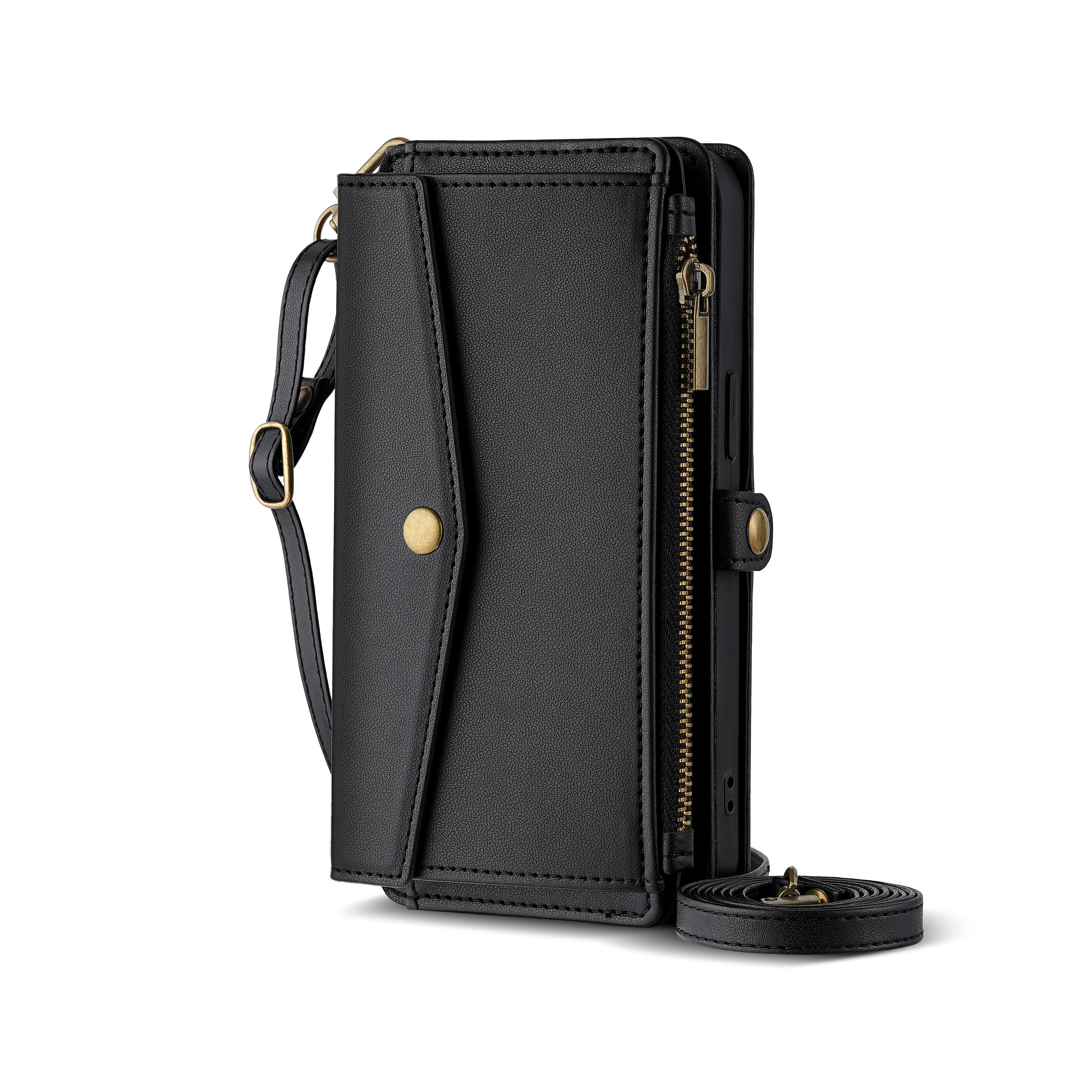 LOKOU Cover per Samsung Galaxy A13 5G Cover, Pelle PU Premium Portafoglio Custodia, Flip Case Custodia per Samsung Galaxy A13 5G Custodia.Nero