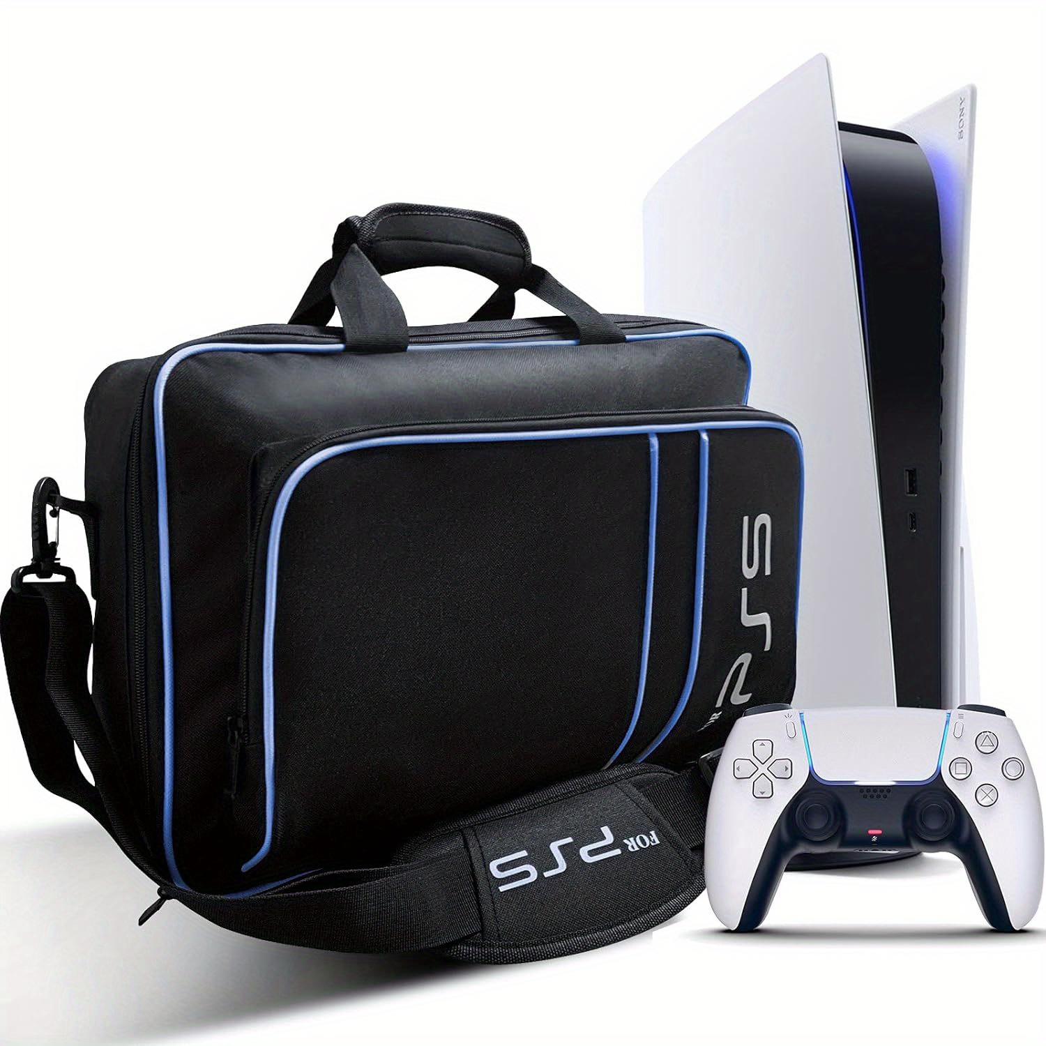 

Carrying Case For Ps5, Protective Travel Case For Ps5 Console Disc/digital Edition, Large Capacity Shoulder Bag Zippered Storage Bag For Ps5 Console, , Game Discs, & Other Accessories