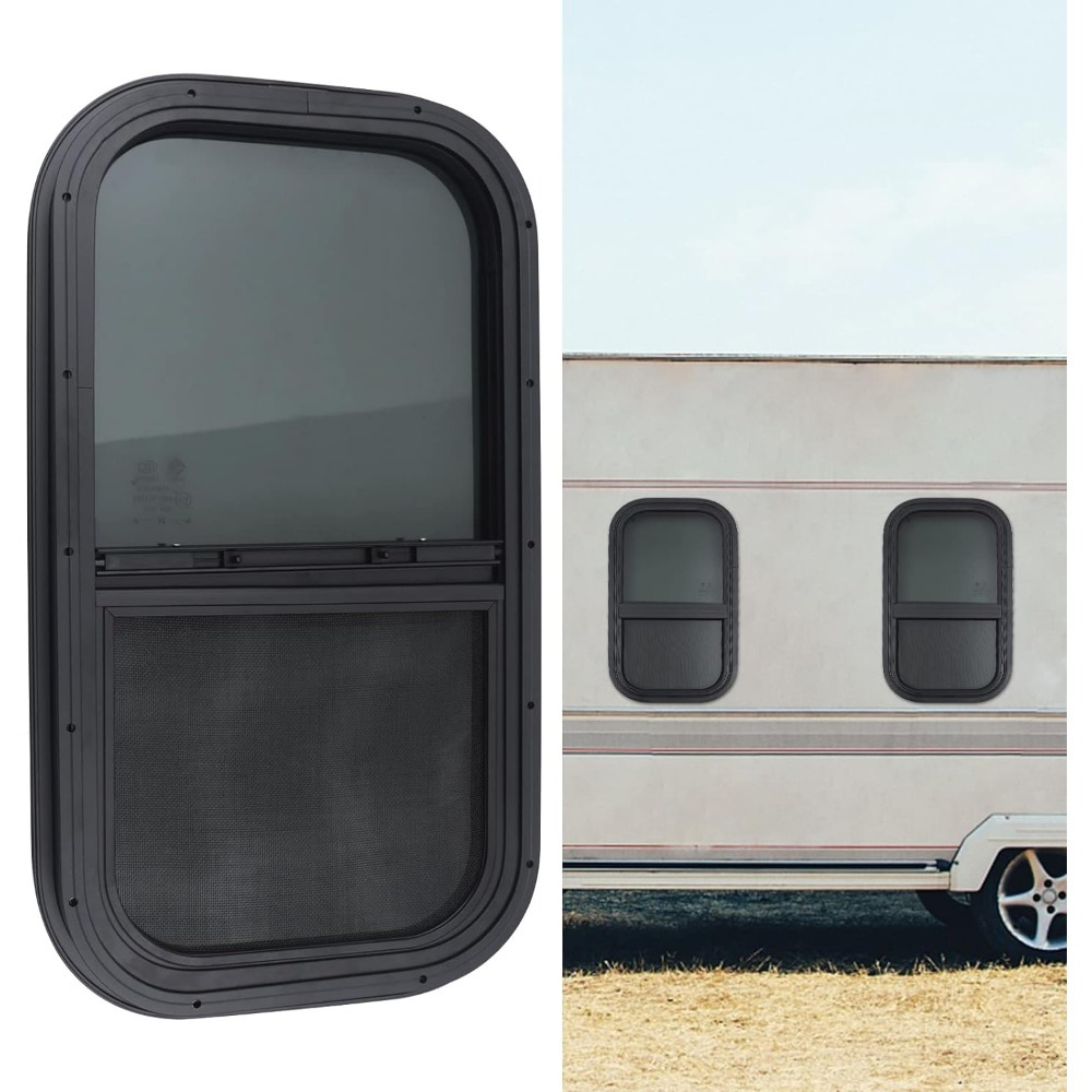 

Rv Window Vertical Sliding Tiny House Horizontal Slider Glass Window And Mounting Trim Ring 12 X 22inch For 1-1/2inch Wall Thickness For Rv Camper Cargo Vertical Trailer