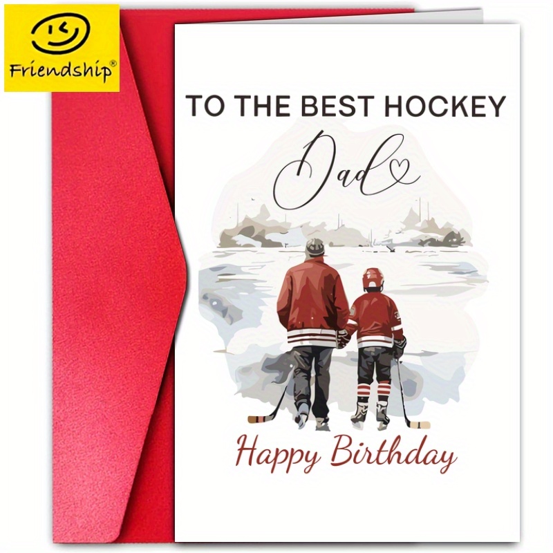 

Festive Hockey Dad Birthday Card: A Special Gift For The Best Hockey Dad On His Birthday - 4.7x7.1 Inch, 300gsm, Packaged With Card And Envelope