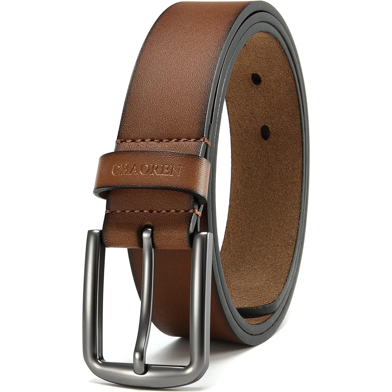 

Chaoren Belt Men Leather - Mens Belts Casual For Jeans 1 3/8" - Perfect Belt For Daily Use