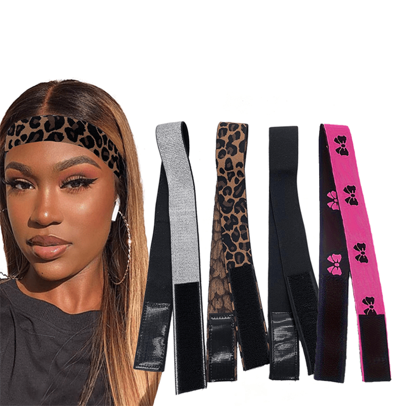 

4pcs Adjustable Elastic Wig Bands, Polyester Non-textile Weaving, Edge Laying Bands, Lace Front Melting Straps, Normal Hair Type Compatible, Wig Securing Accessory