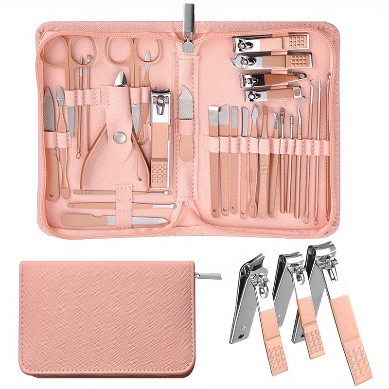 

30pc Nail Clippers Manicure Tool Set, With Portable Travel Case, Cuticle Nippers And Cutter Kit, Professional Nail Clippers Pedicure Kit, Grooming Kit For Travel