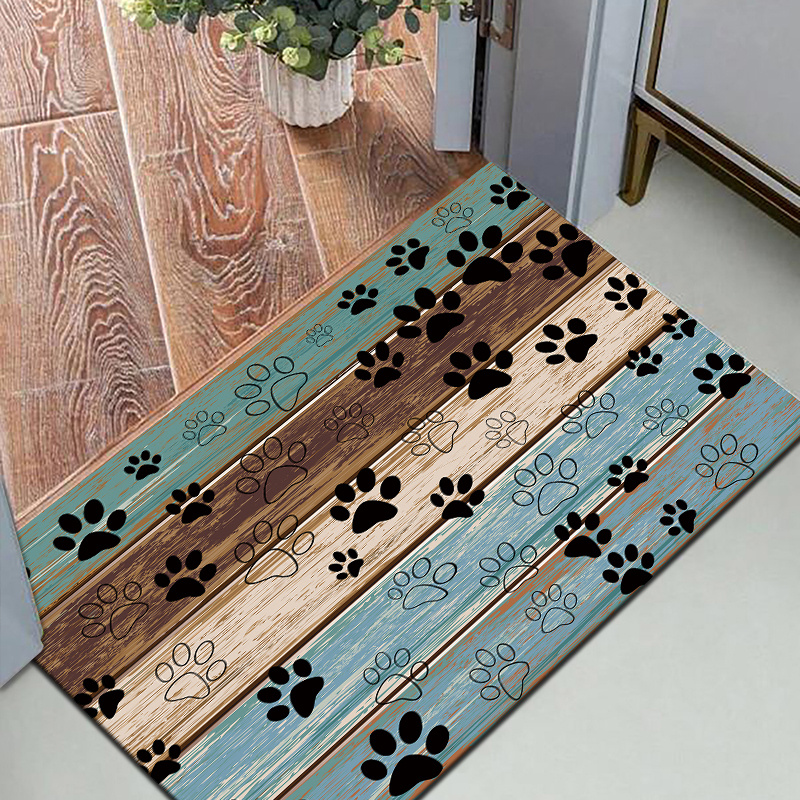 paw print welcome door rug   anti slip quick   for indoor outdoor use stylish decor carpet for living room bedroom bathroom kitchen patio laundry dirt resistant absorbent details 1