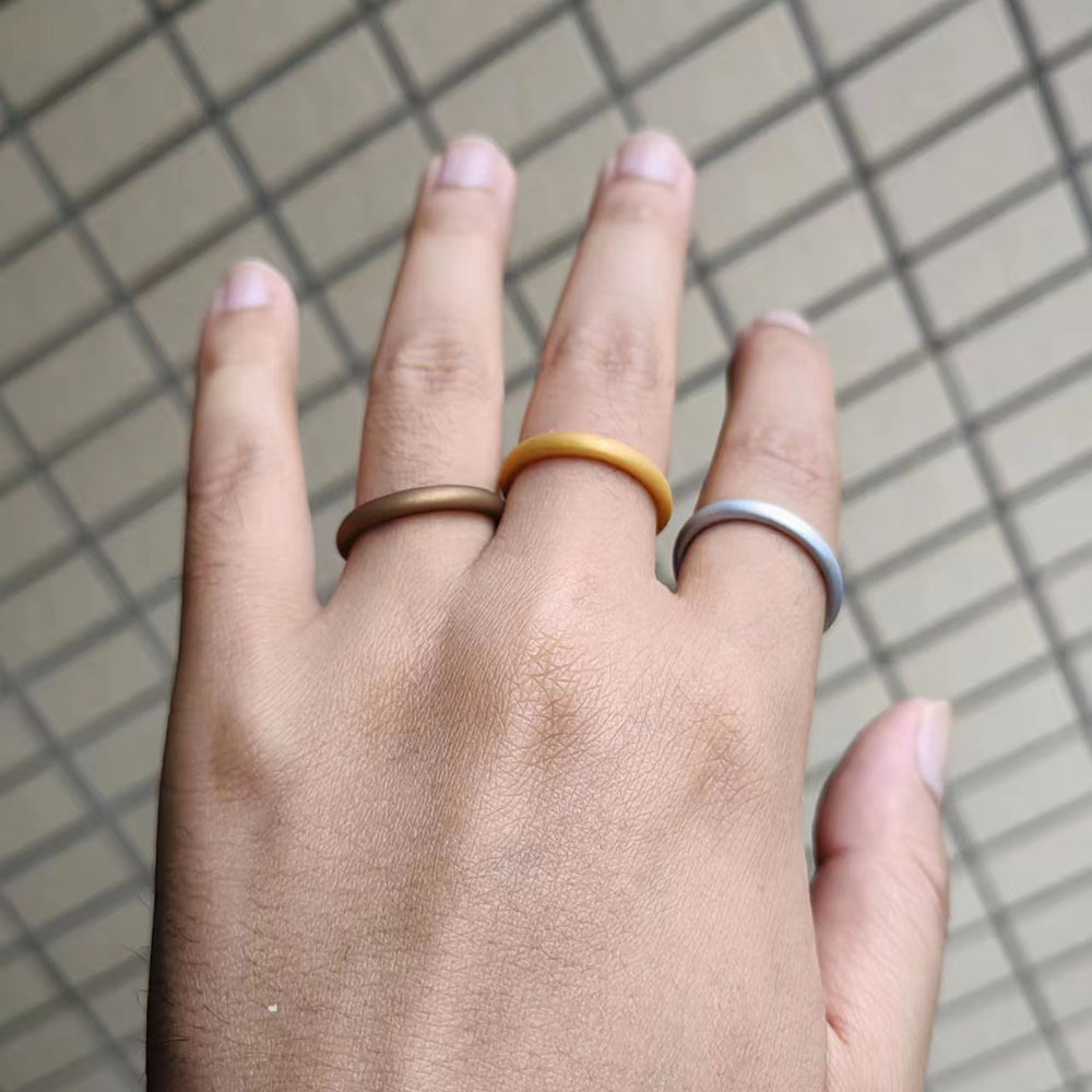 3pcs Sports Silicone Ring Set Comfortable Durable Wedding Gift Women