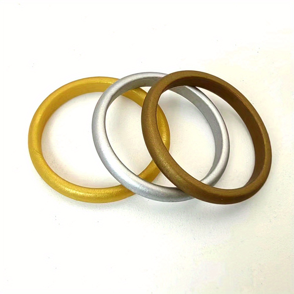 3pcs Sports Silicone Ring Set Comfortable Durable Wedding Gift Women