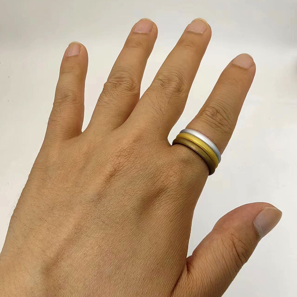 3pcs Sports Silicone Ring Set Comfortable Durable Wedding Gift Women