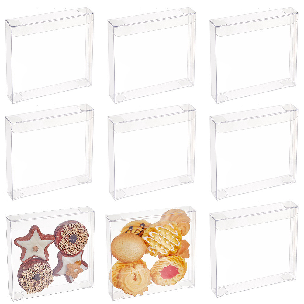 

20pcs Transparent Candy Treat Gift Box For Wedding Party Shower Packing Box, Square Clear 11.1x11x1.95cm