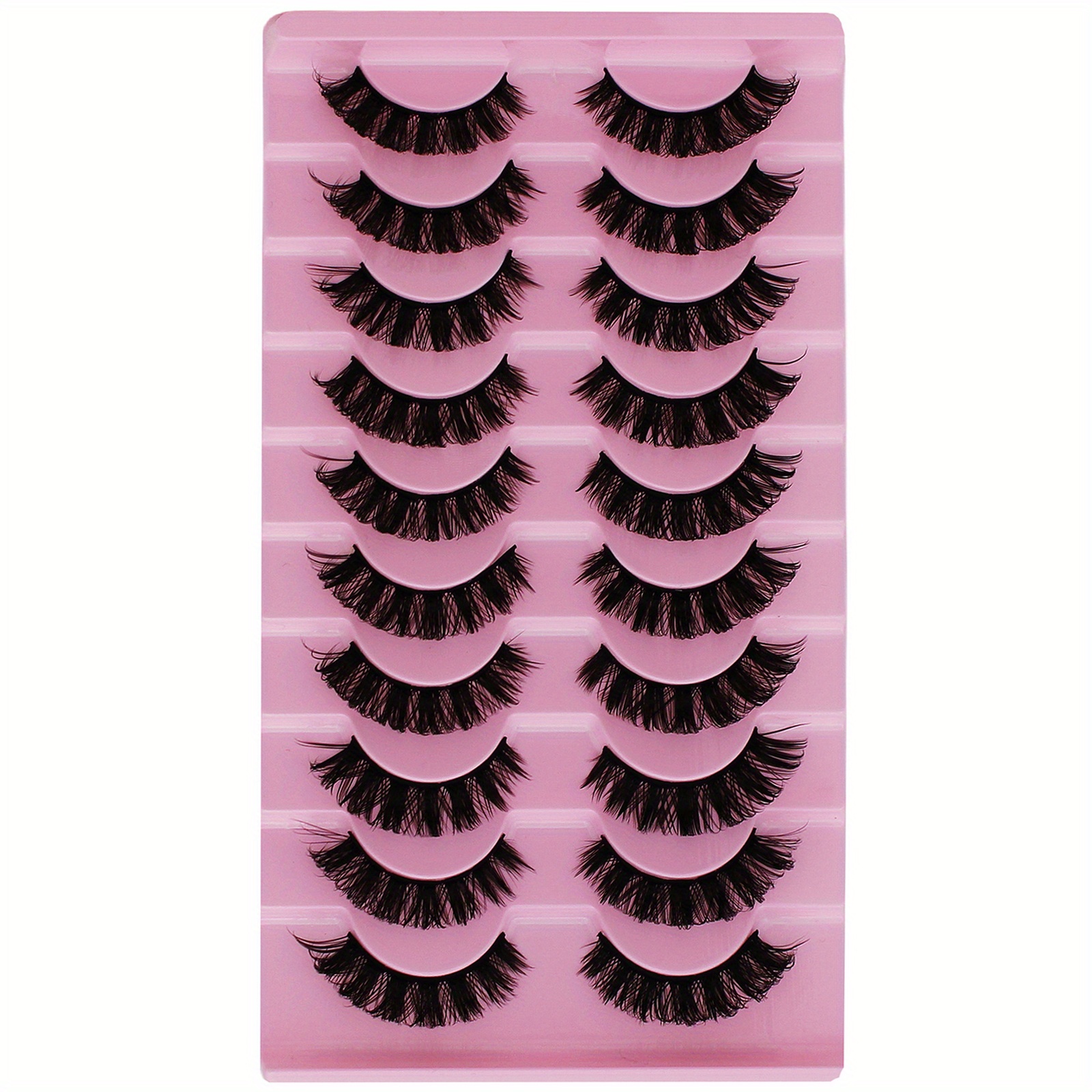 10 Pairs Lashes Thick Curly False Eyelashes Natural Look Strip Lashes Extension For Stage Party Festival Use