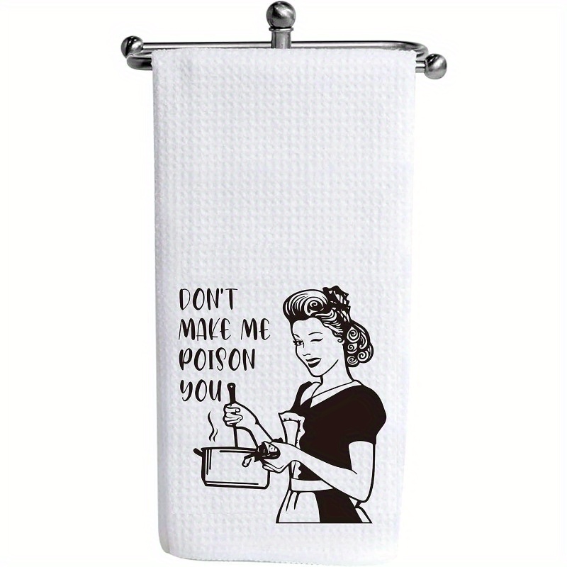 

Ultra-soft Polyester Blend Kitchen Towel With Flour Bag Design - Contemporary Cartoon Theme, Machine Washable, Perfect For Dish Drying & Decoration, Ideal Housewarming Gift, 18x26 Inches