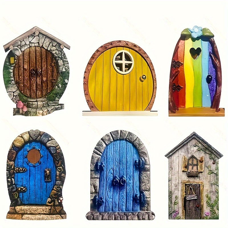 

Garden Fairy Gate Set - 6pcs Wooden Gnome & Tree Decorations For Outdoor Yard And Patio Garden Decorations Yard Decorations Outside