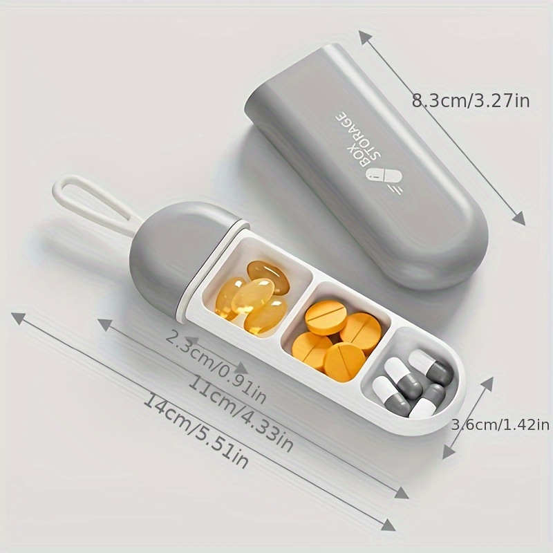 1pc mini portable small pill box carry on pill box three compartment organizer boxes travel pill drug dispenser boxes details 2
