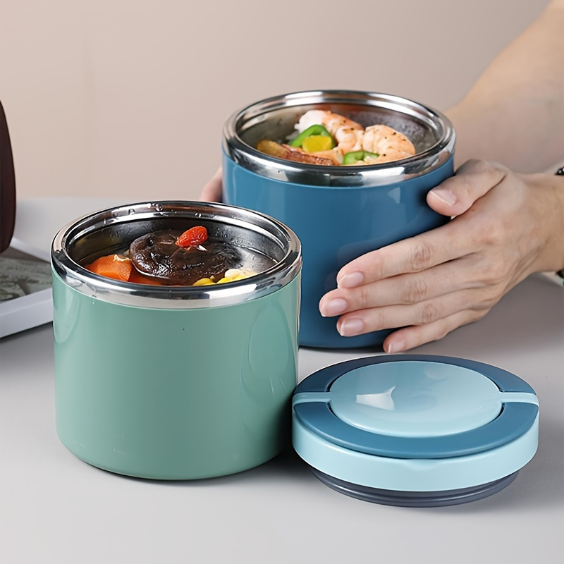 

1 Piece, 630ml Stainless Steel Breakfast Soup Cup, Circular Japanese Lunch Box, Lunch Box