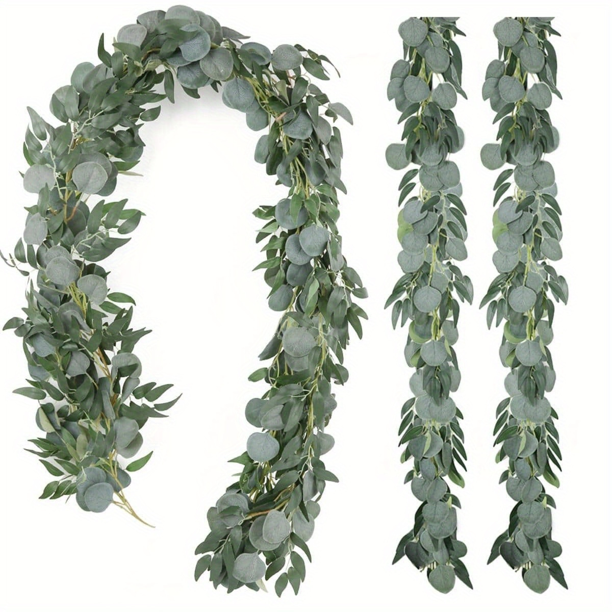 

2 Packs 6.5ft Artificial Eucalyptus Garland With , Spring Greenery Garland Fake Silver Dollar Eucalyptus Vines For Centerpieces Table Runner Wedding Arch Home Bridal Baby Shower Decor