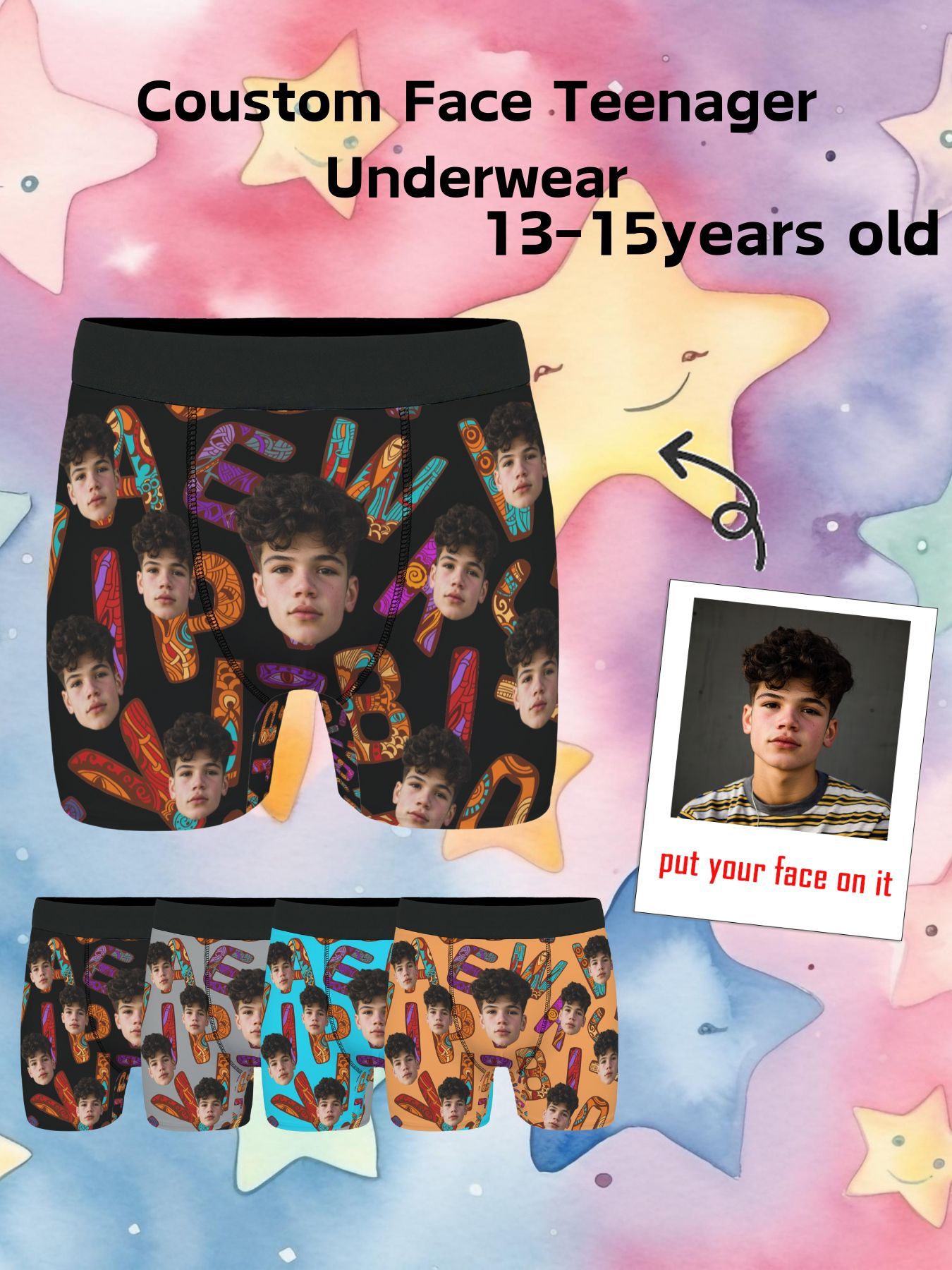 customized boys underwear customized underwear with portrait photos novelty underwear 0