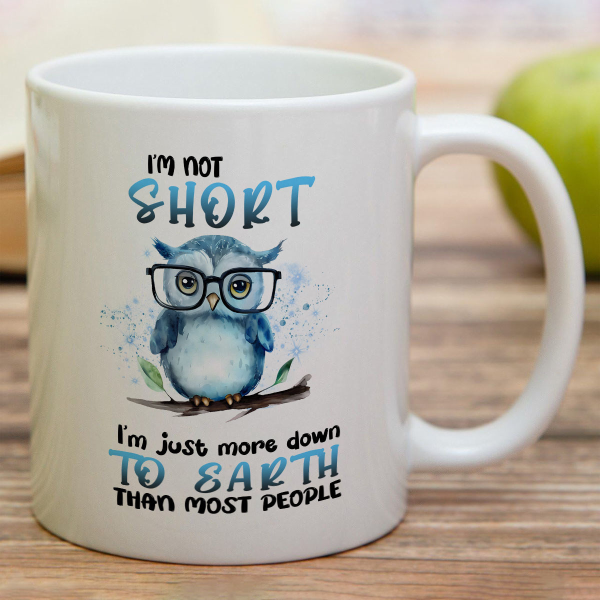 

1pc, Funny Whimsical Owl Mug 11oz Nature Lovers Gift I'm Not Short Person Down To Earth Gift For Coffee Lover's Gift Funny Quirky Owl Mug
