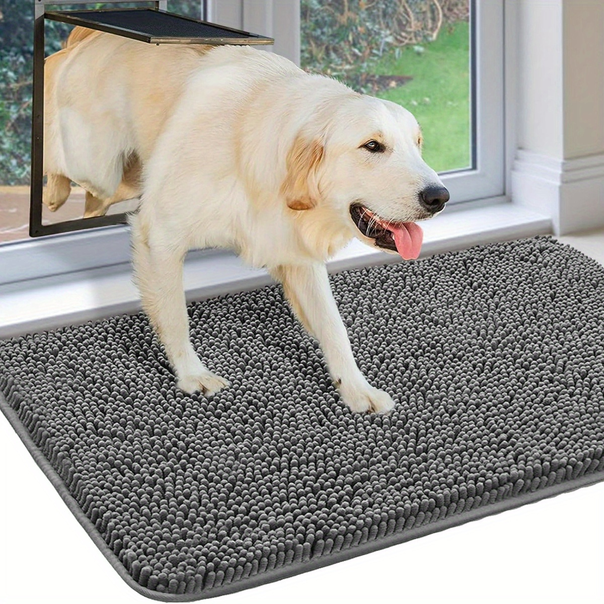 

Chenille Dog Mat With Tpr Bottom - Machine Washable, Ideal For Muddy Paws & - In Multiple Sizes (40x60/50x80/60x90/80x120cm)