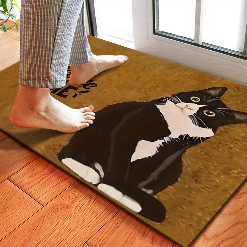 

Charming Cat Design Non-slip Door Mat - Washable, Dirt-resistant Entry Rug For Kitchen & Home Decor - Available In Multiple Sizes (15.7"x23.6", 19.7"x31.5", 23.6"x35.4", 31.5"x47.2")