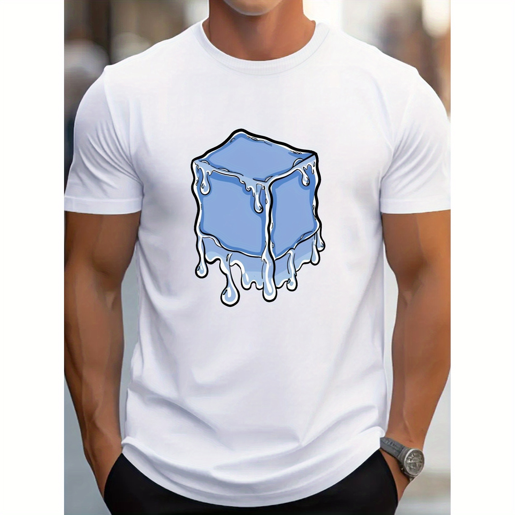 

Colorful Melting Ice Block G500 Pure Cotton Men's T-shirt Comfort Fit