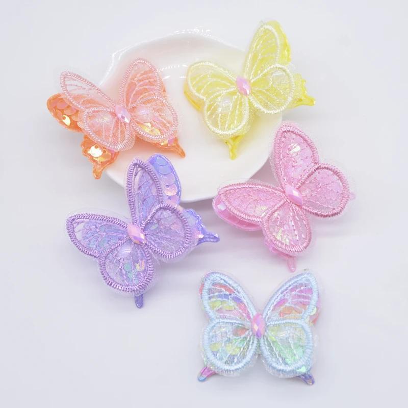 

10pcs 48*42mm Mesh Seaquins Appliques For Diy Headwear Hair Clips Bow Decor Clothes Hat Shoes Sewing Patches