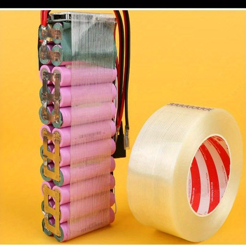 

Fiberglass Tape Lithium Battery Pack Insulation Wrap Strong Stripes Single-sided High Temperature Resistance Adhesive Fixed Seal 25 M