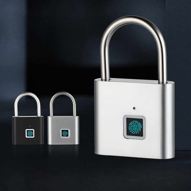 smart fingerprint padlock for outdoor use rust proof padlock   padlock with large lock head anti theft password lock for doors and cabinets
